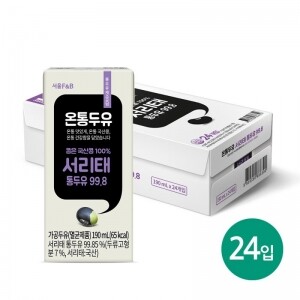 서울에프엔비 무가당 온통두유 서리태 통두유 99.8 190mL X 24입 [원산지:국산]